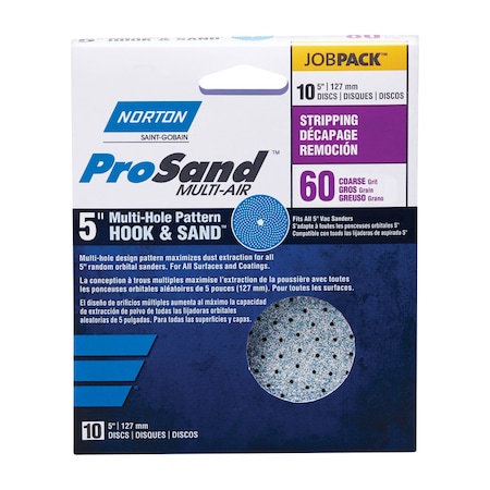 Norton Abrasives Norton ProSand 5 in. Zirconia Alumina Hook and Loop H831 Sanding Disc 60 Grit Coarse 10 pk 07660703224